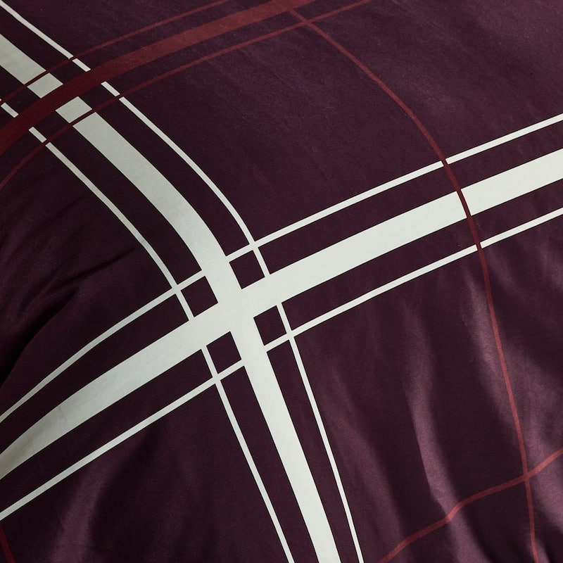 Lacoste Playful Checks 300TC 100% Cotton Sateen 3-Piece Comforter Set