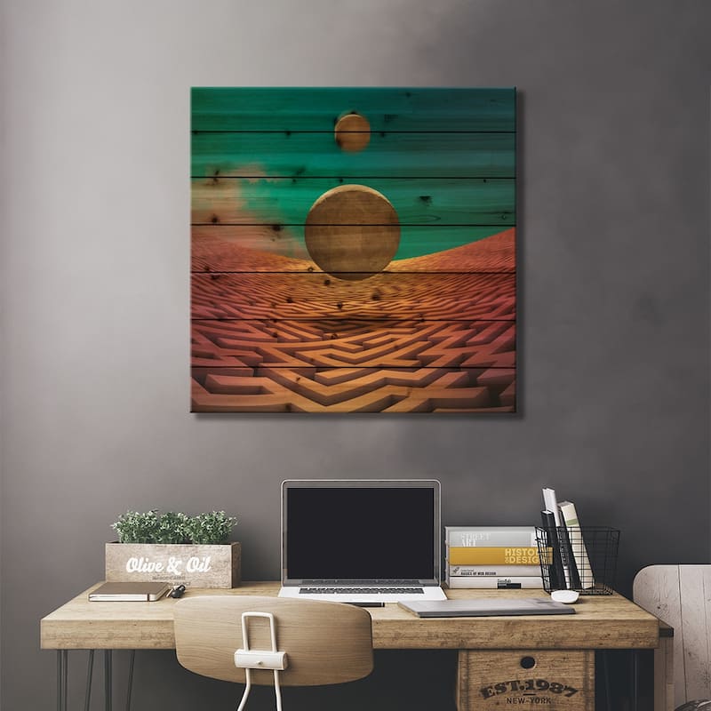 Event Horizon Print On Wood by Fran Rodriguez - Multi-Color
