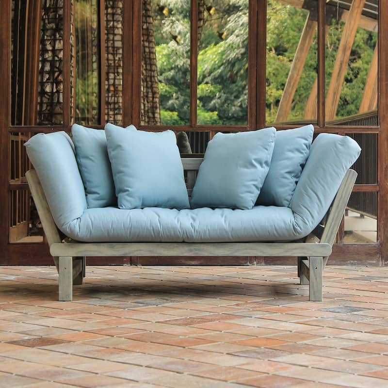 Cambridge Casual West Lake Convertible Wood Outdoor Sofa Daybed