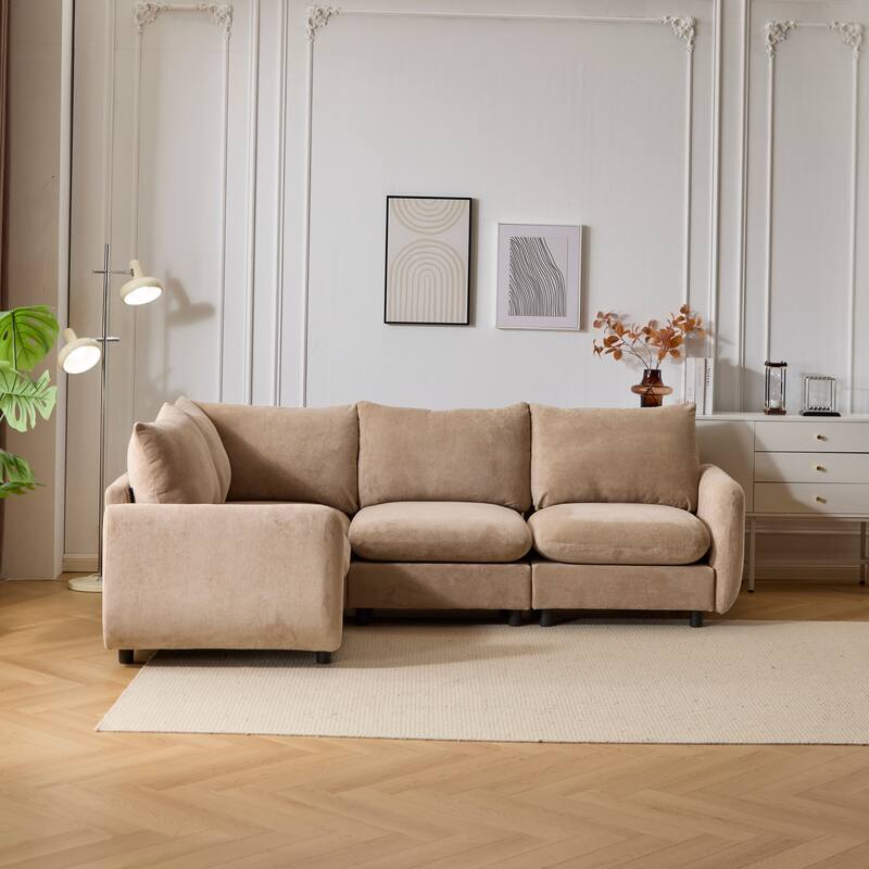 Christopher Knight Home - Evelyn Modern Modular Upholstery L-Shaped Sectional Sofa