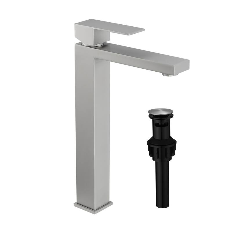 Topcraft Stainless Steel Single Handle Bathroom Sink Faucet - Brushed Nickel