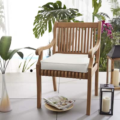 Sorra Home Outdura Rumor Snow Indoor/Outdoor Corded Chair Cushions (Set of 2) - 19 in x 16 in x 2 in (Set of 2)