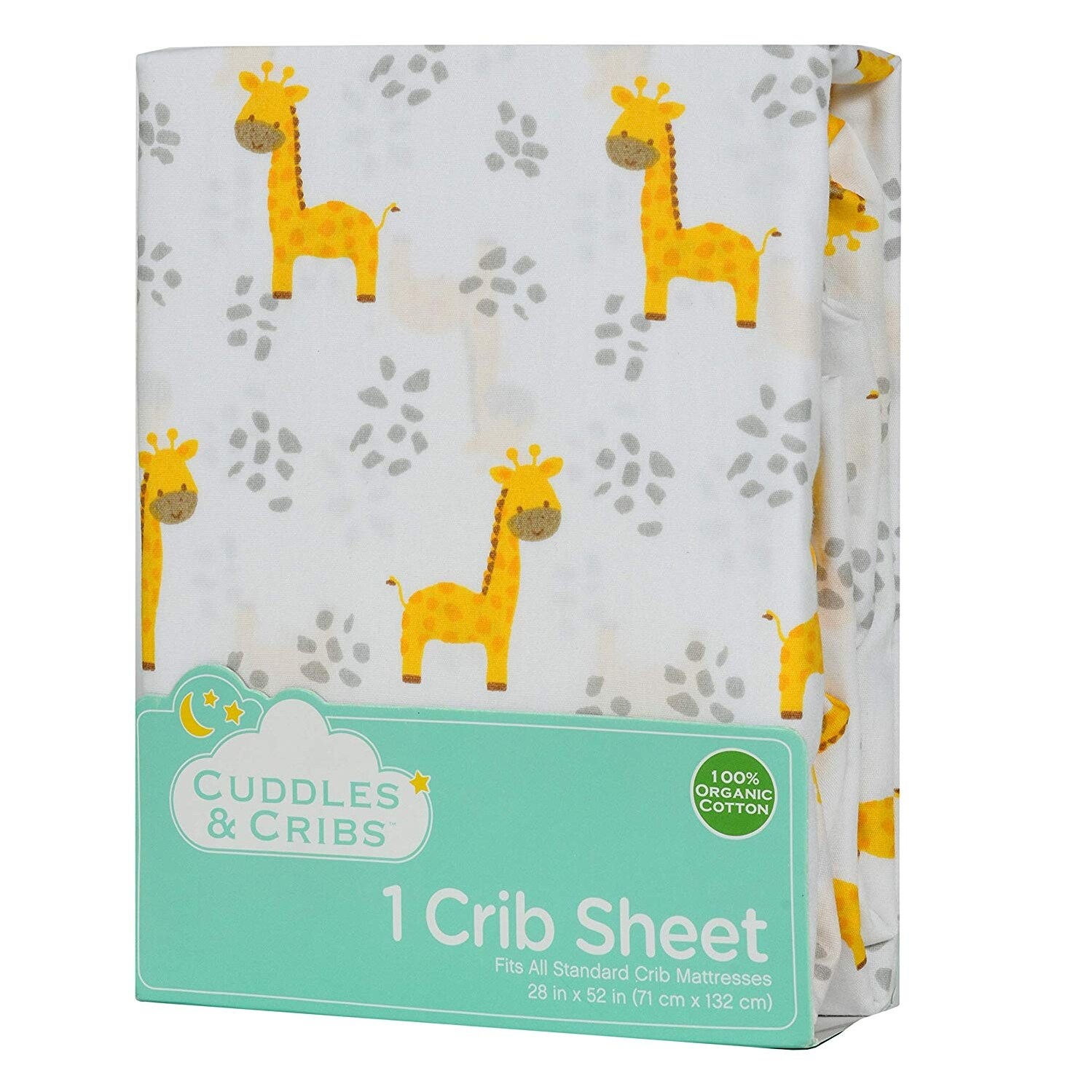 Giraffe Cuddles /& Cribs 1 Pack GOTS Certified Organic Cotton Fitted Crib Sheet