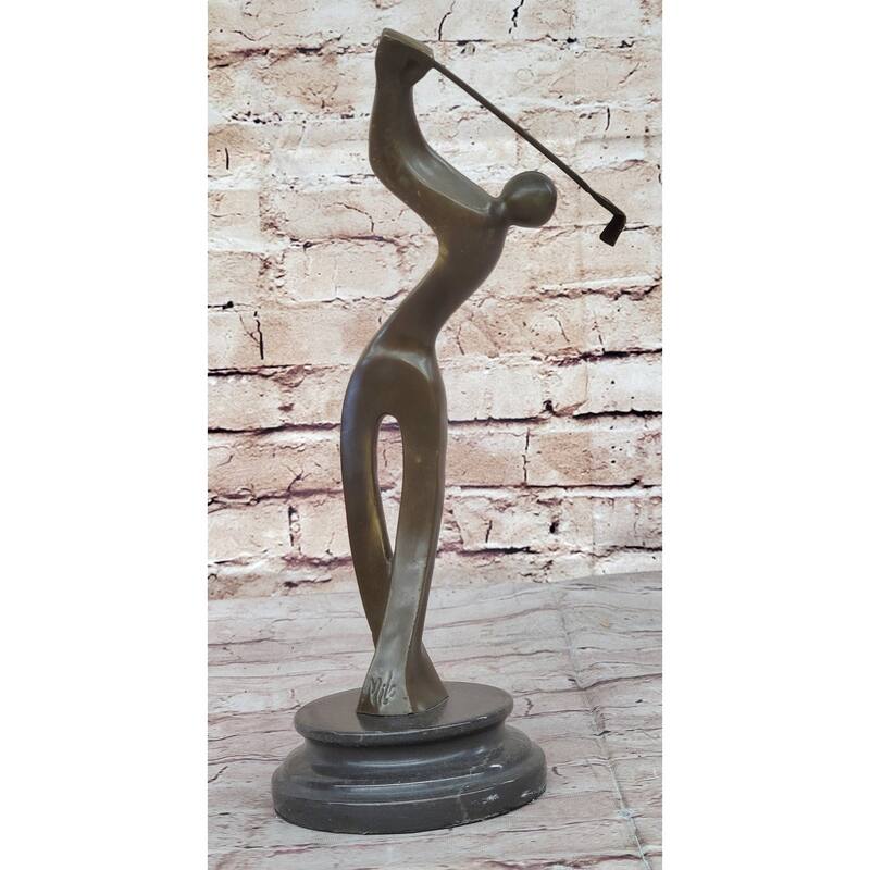 Signed Milo Abstract Tall Golfer Trophy Gift House Decor Golfing Golf Figure