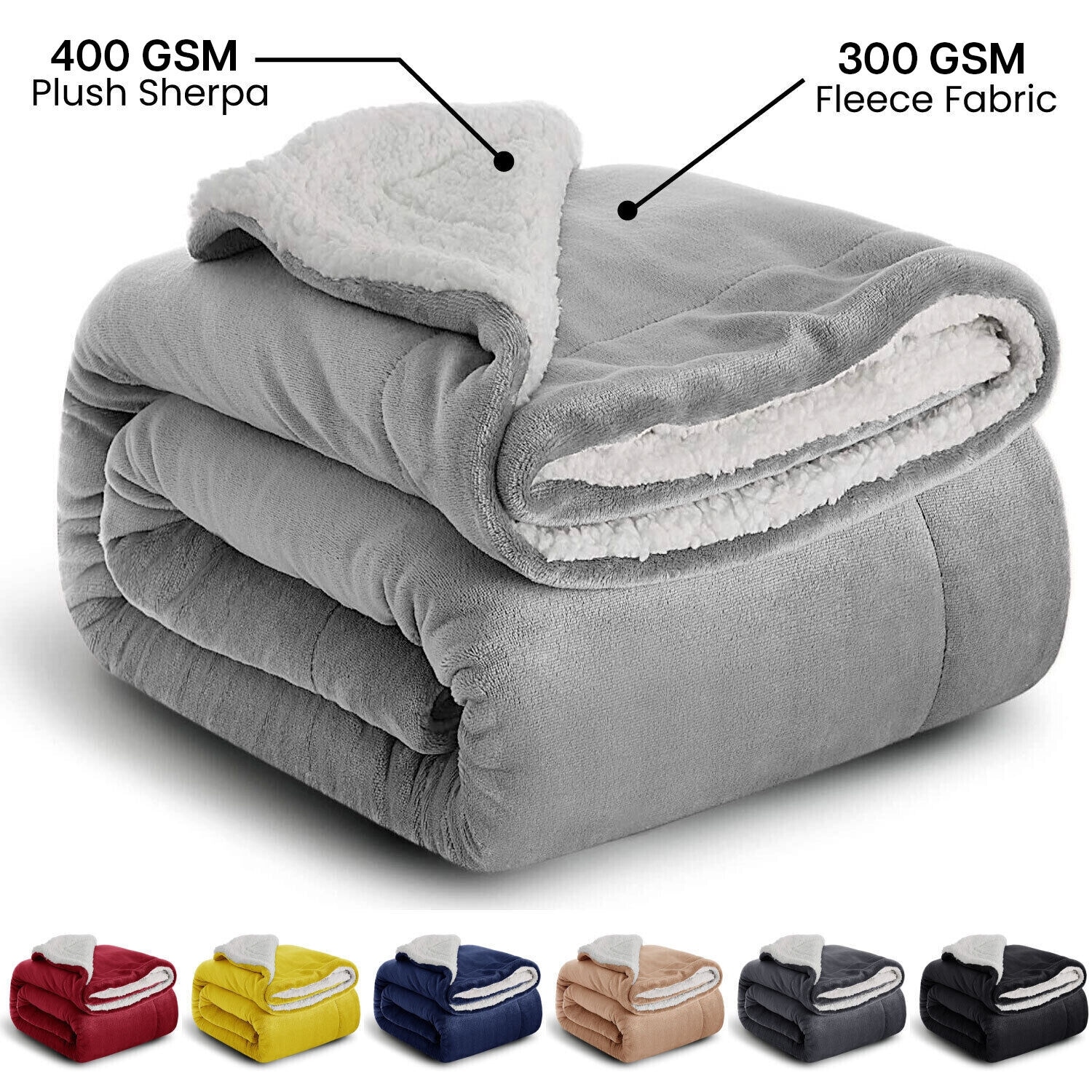 Sherpa Fleece King Size Soft Plush Blankets King Size Sherpa