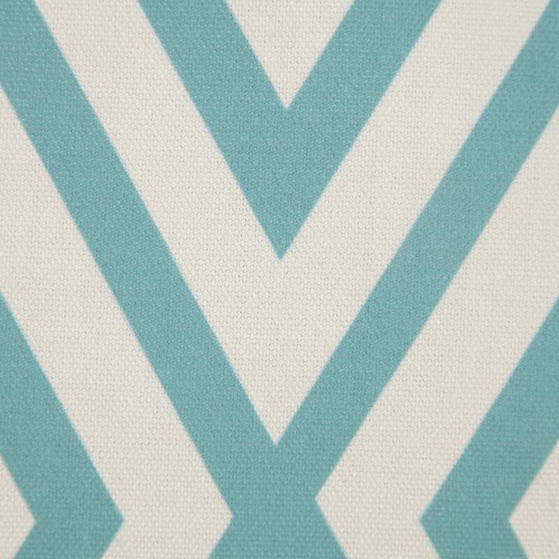 20" Blue and White Chevron Outdoor Square Throw Pillow