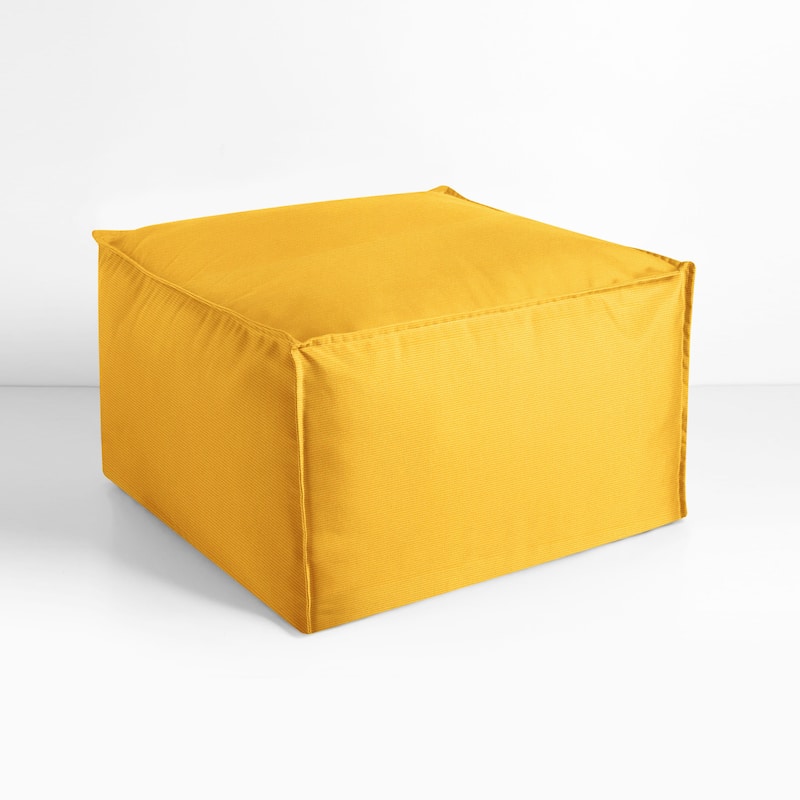 Sorra Home Sunbrella Outdoor Top Stitch Solid Bean Pouf