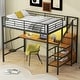 preview thumbnail 4 of 31, Full Metal Loft Bed with Desk, Storage Stairs & LED