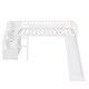 preview thumbnail 5 of 13, Twin Size Loft Bed with Two Storage Stairs and Slide, White