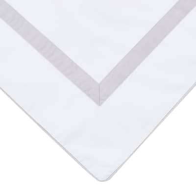 Embroidered Percale Crisp Cotton Hotel Piping Duvet Set and Sham