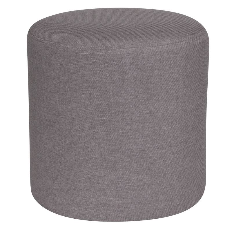 Taut Upholstered Round Ottoman Pouf