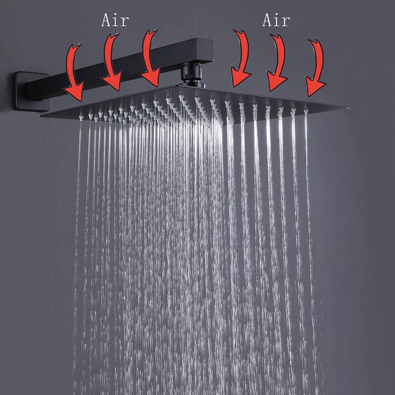 Matte Black 10inch Rainfall Shower Shower Faucet with Rough in-Valve