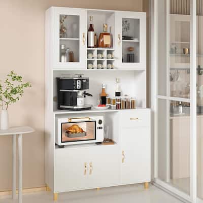 PAKASEPT Kitchen Pantry Storage Cabinet,Modern Freestanding Pantry Cabinet
