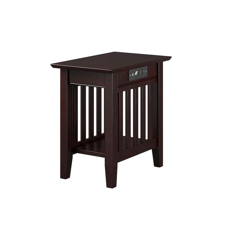 AFI Mission Chair Side Table with Charging Station