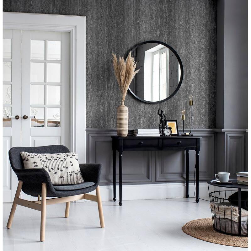 Arthouse Ephraim Charcoal Radiance Plain Wallpaper