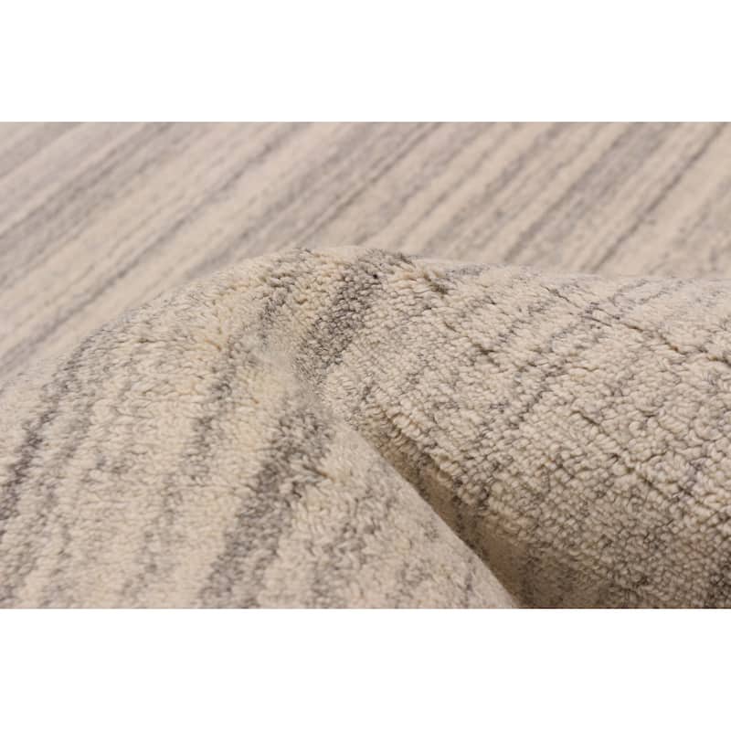 ECARPETGALLERY Hand Loomed Kashkuli Gabbeh Ivory Wool Rug - 5'4 x 7'6