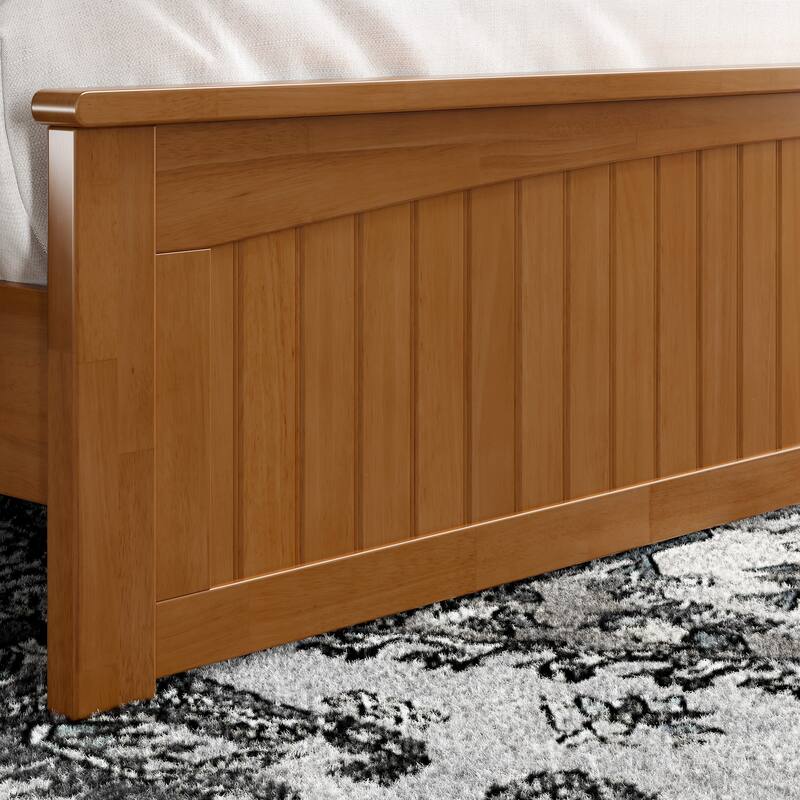 Naples Solid Wood Low Profile Platform Bed with Matching Footboard