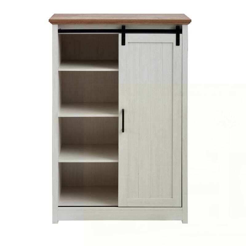 Storage Organizer Dresser with Sliding Barn Door