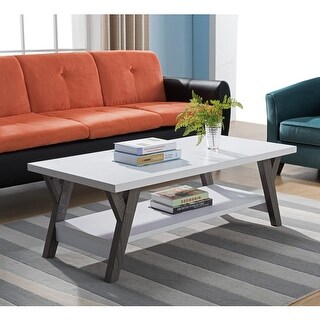 Q-Max Two-Tone Wooden Coffee Table with Storage - Bed Bath & Beyond ...