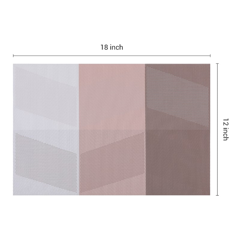 Set of 6 PVC Placemats for Kitchen Dining Table Decor Heat-resistant Table Placemats Wipeable Table Mat - 18*12in