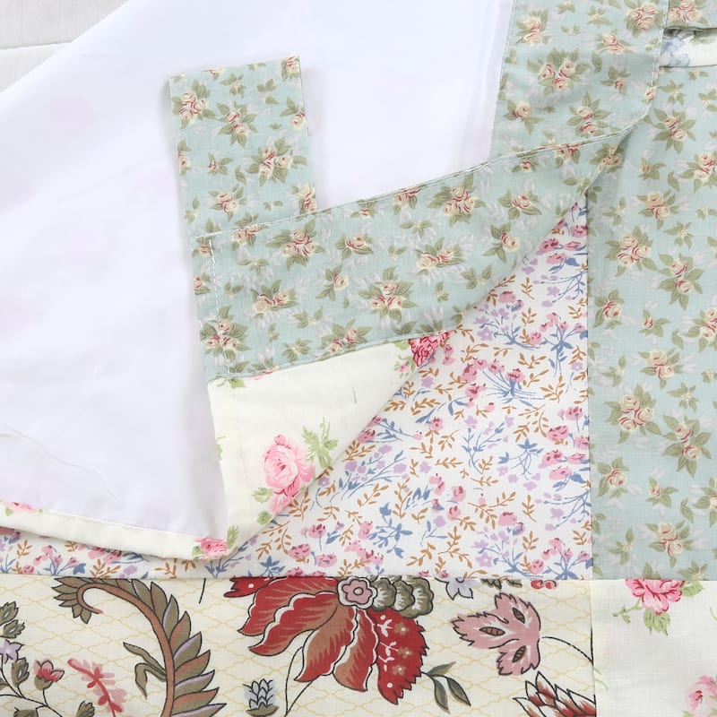 Floral Vine Country Cottage Flower Garden Patchwork Straight Window Valance