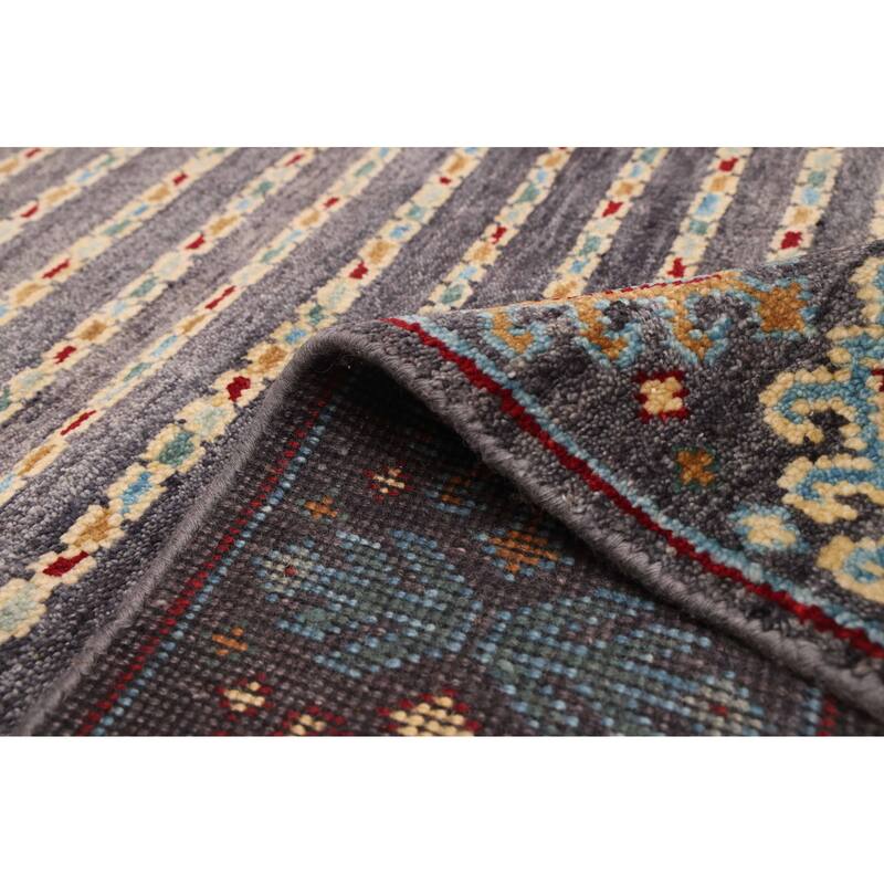 ECARPETGALLERY Hand-knotted Peshawar Ziegler Dark Grey Wool Rug - 5'9 x 7'10