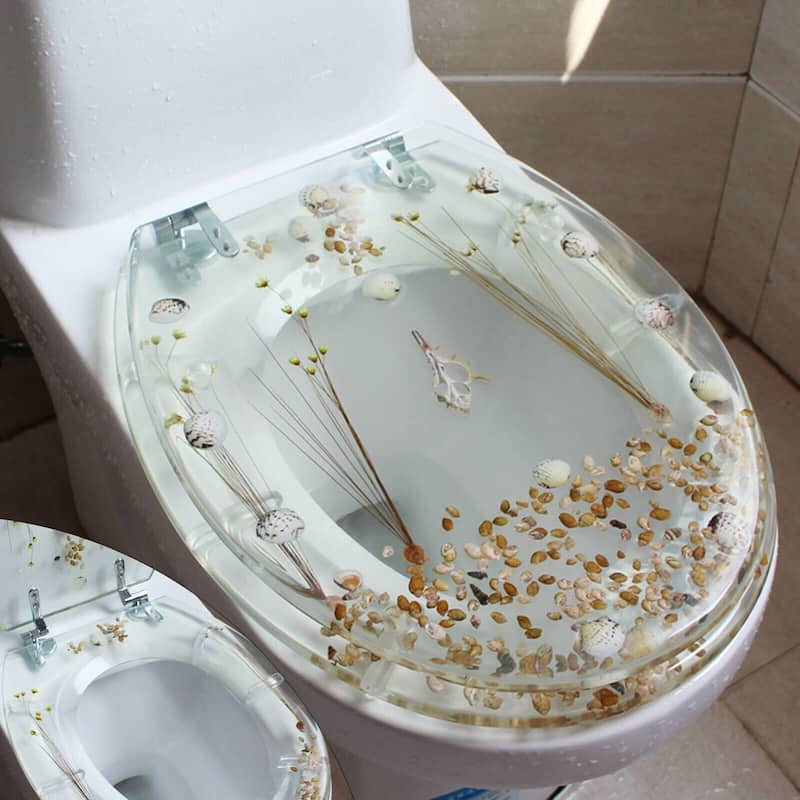 Transparent Resin Shell Polyresin Toilet Seat