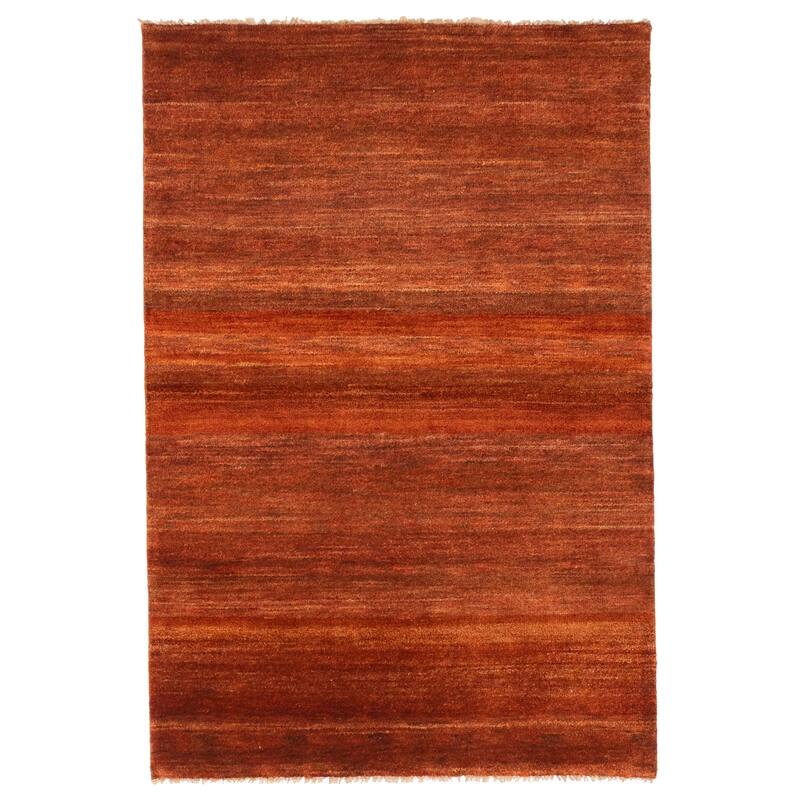 ECARPETGALLERY Hand-knotted Pak Finest Gabbeh Rust Wool Rug - 4'1 x 5'11