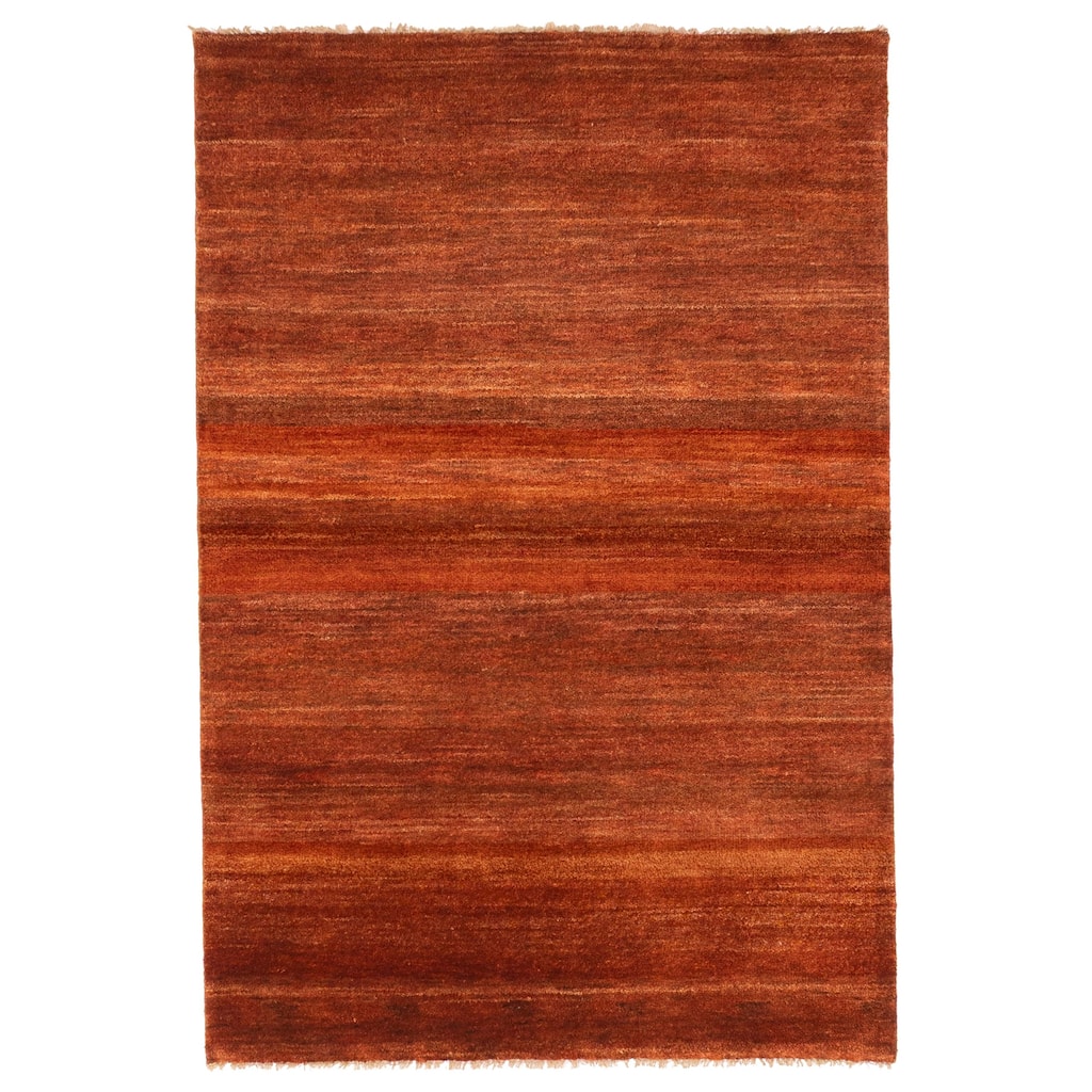 ECARPETGALLERY Hand-knotted Pak Finest Gabbeh Rust Wool Rug - 4'1 x 5'11
