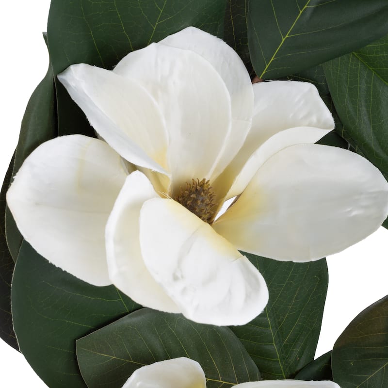 Pure Garden 24-Inch Artificial Magnolia Wreath