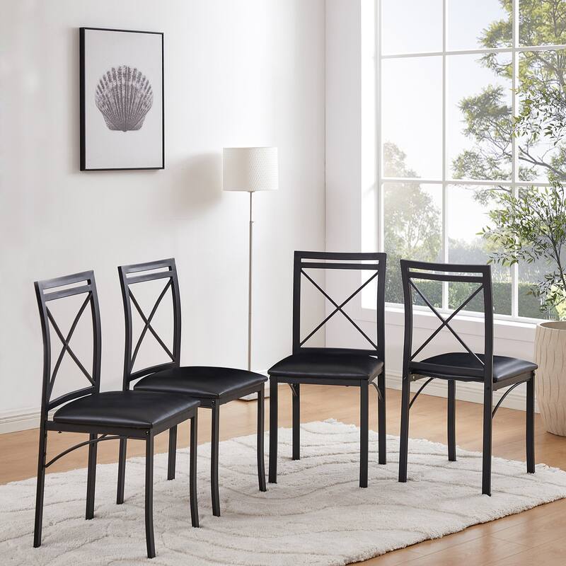 VECELO Round Dining Table and Chairs Sets, 4 Colors Dining Table Set