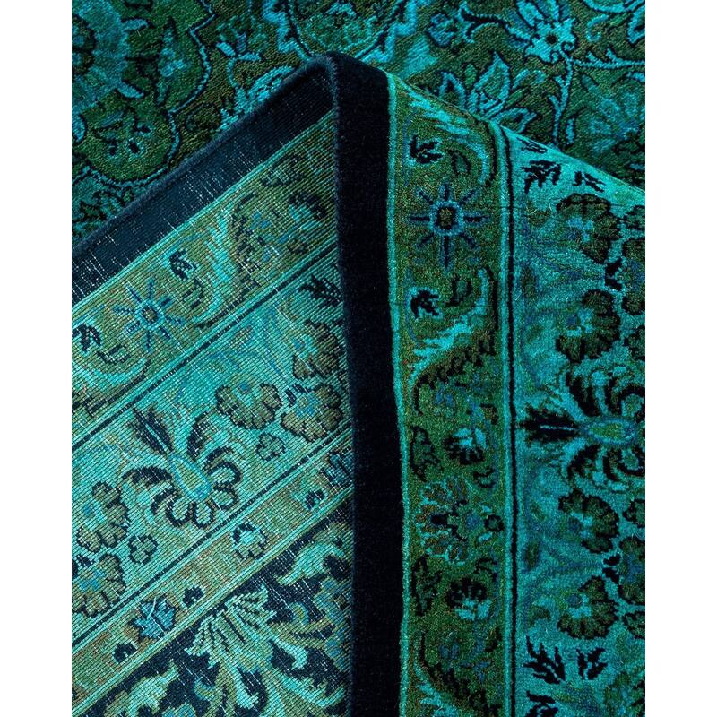 Overdyed, One-of-a-Kind Hand-Knotted Area Rug - Blue - 9' 3" x 16' 0"