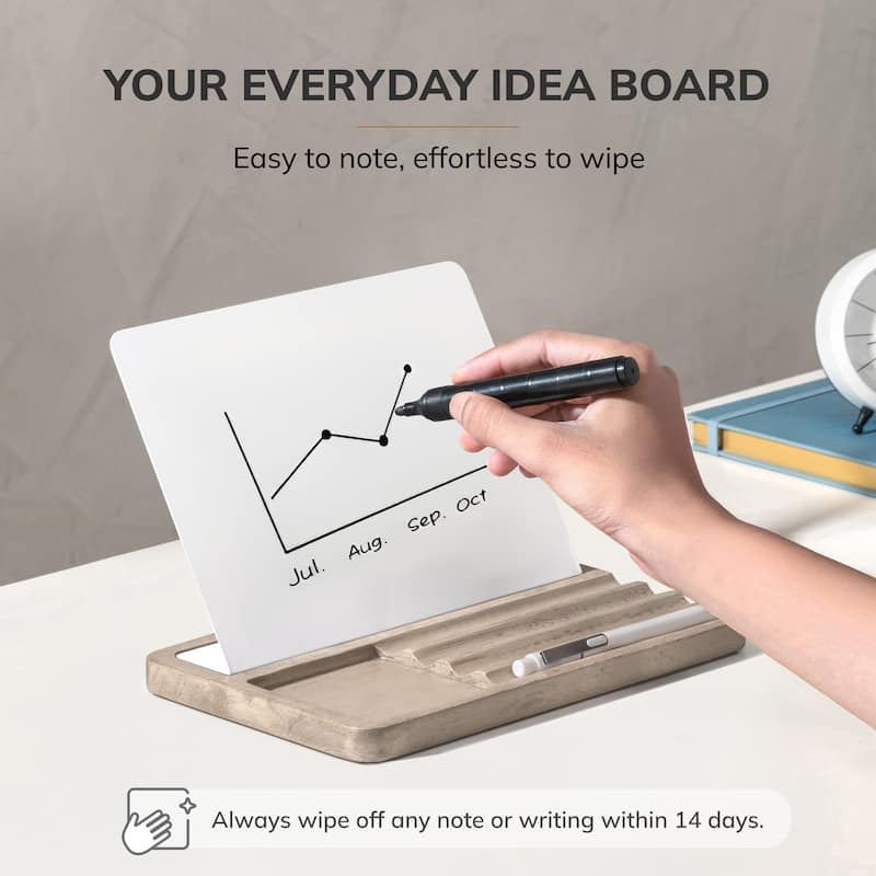 Jani Wooden Desk Organizer with Magnetic Whiteboard - Solid Wood, Hidden Storage & Anti-Skid Base for Home, Office & Workspaces