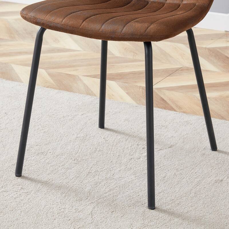 Luxury Minimalist Chairs-A Set Of 4 High Quality Dining Chairs.The Integral Metal Leg Structure