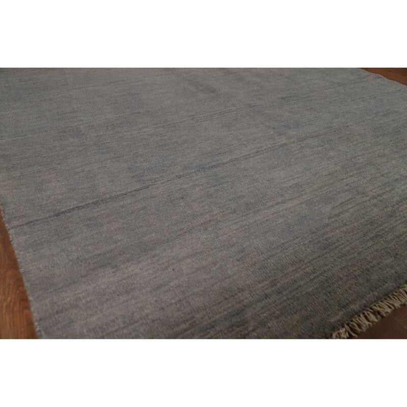 Gray Modern Gabbeh Oriental Rug Handmade Wool Carpet - 5'5"x 6'7"