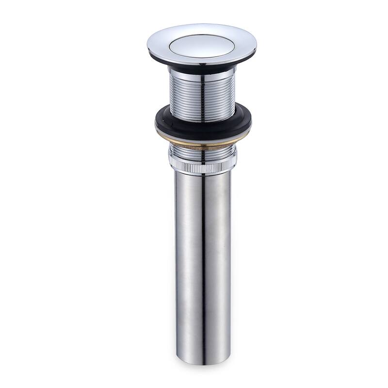 Luxier DS03-T Bathroom Sink Push Pop-Up Drain Stopper with No Overflow - Chrome