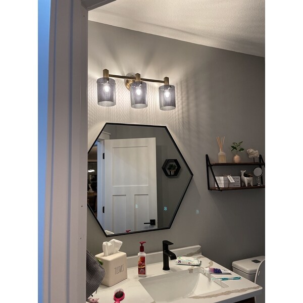 Dax 3-light Aged Brass/Black Bath/Vanity Fixture - Overstock ...