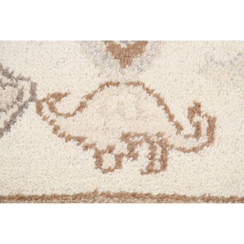 Abstract Modern Oriental Moroccan Area Rug Hand-knotted Wool Carpet - 5'5" x 7'2"