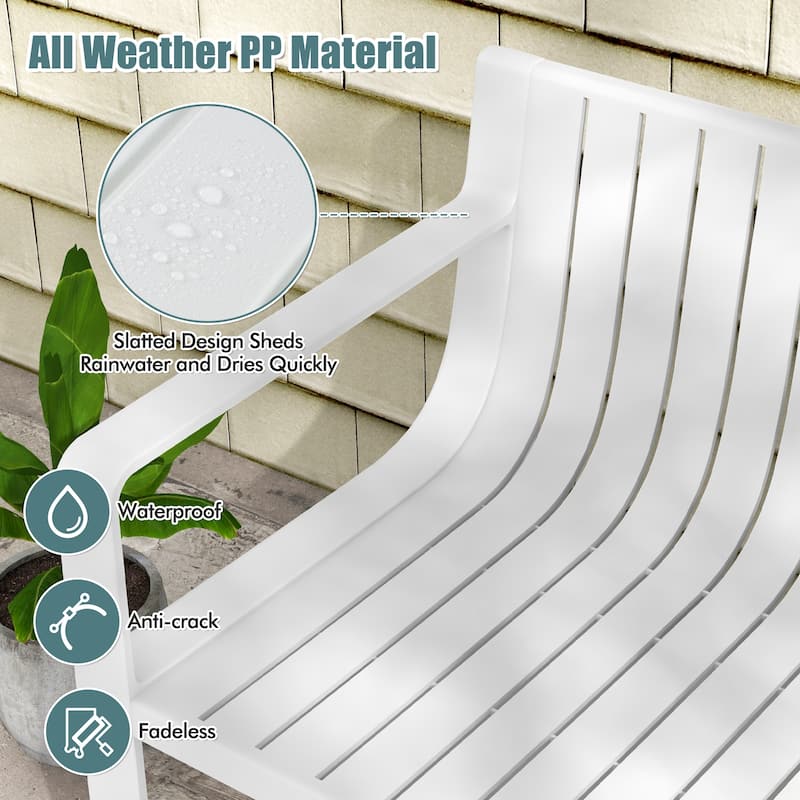 Modern Outdoor Garden Bench for 2 Comfortable Back Support Armrests and Waterproof - 48” x 24.5” x 27.5”