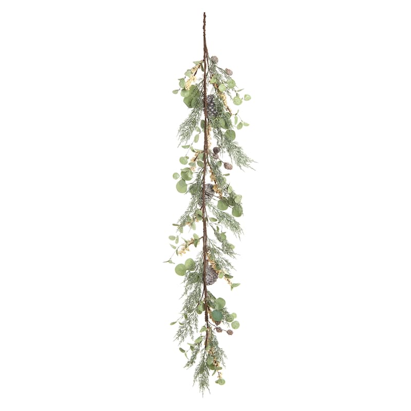 Transpac Foam 60 in. Green Christmas Eucalyptus Berry Pine Garland