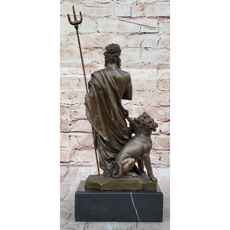 Hades Pluto Cerberus 3 Headed Imitative Dog Bronze Metal Statue Sculpture Greek Mythology