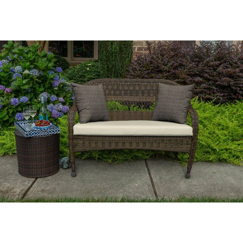 Sunbrella 43.5-inch Solid Color Outdoor Settee Cushion