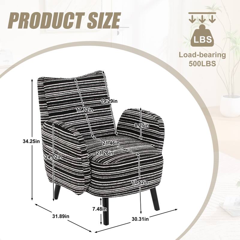 Vanity Chair Dressing Chair Black Coffee Chair, Distinctive Side Chair Reading Chair Dining Chair with Side Pocket