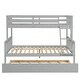 preview thumbnail 11 of 10, Twin Over Full Bunk Bed with Trundle,Ladder and Safety Rails,Convertible into 2 Beds, for Kids, Teens, Adults