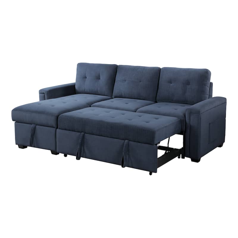 Scarlett Textured Fabric Sectional Sofa with Reversible Chaise