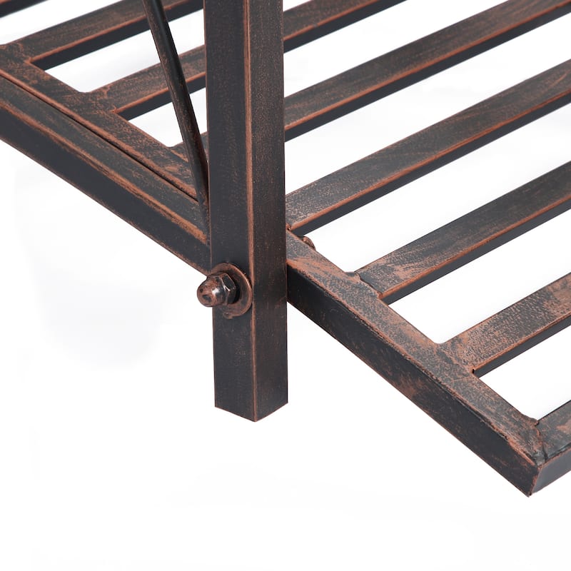 Outsunny 3.3' Classic Garden Metal Bridge with Safety Railings Arc Footbridge Decorative Pond Bridge