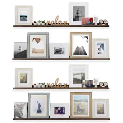 Rustic State Set of 4 Wall Mounted Shelves 60 Inch Photo Ledge