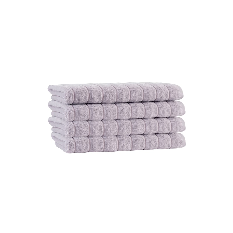Vague Turkish Cotton 4 pcs Hand Towels - 16'x28' Hand towels - Silver