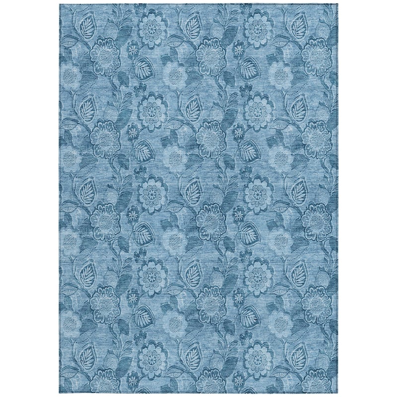 HomeRoots Floral Transitional Rectangle Outdoor Rug