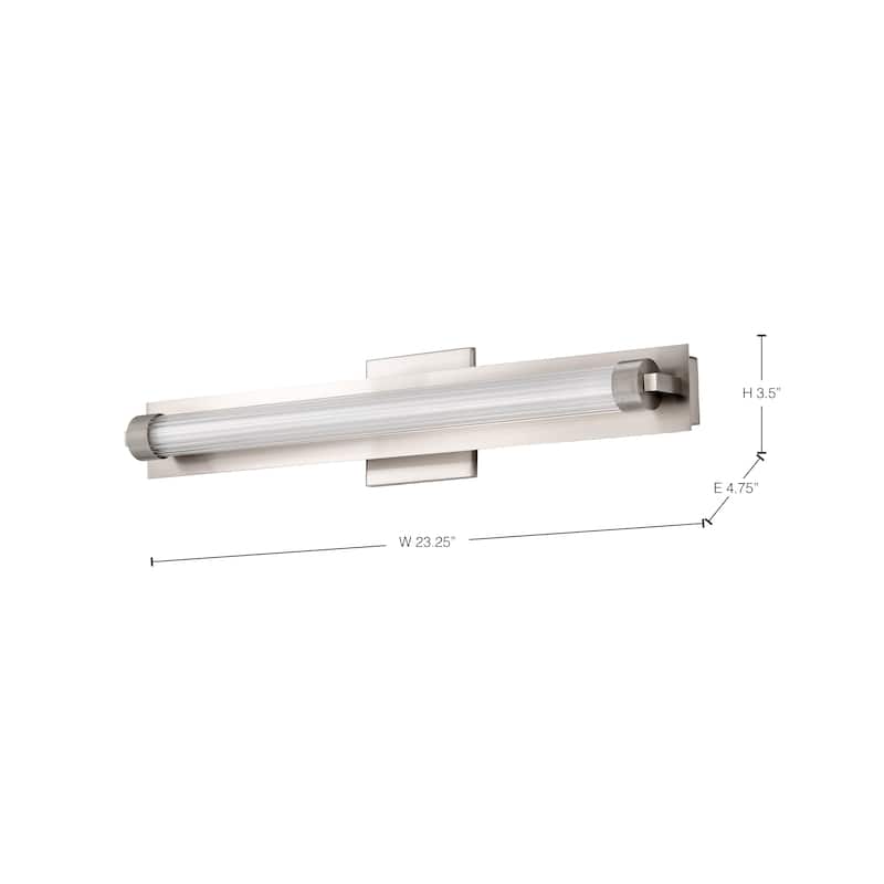 Larissa 24 Inch LED Vanity 3000K CCT Brushed Nickel Finish Opaque Glass - Brushed Nickel